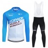Completo Maglia ML + Pantaloncino con bretelle ML 2024 Decathlon Ag2r Blu Bianco